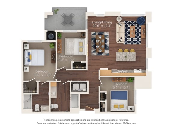Floor Plans  1, 2, and 3 Bedroom Apartments in Goodyear, AZ