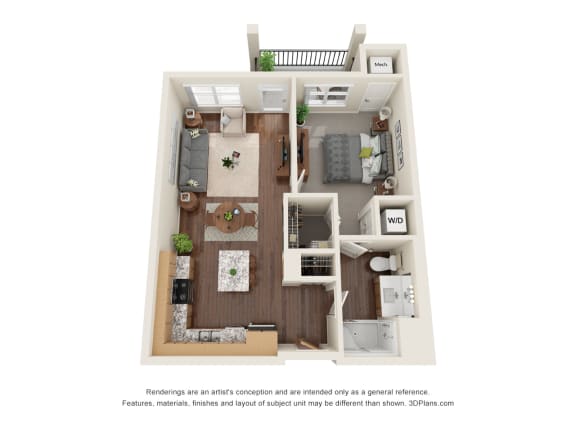 1C Floor Plan at Harbor at Twin Lakes 55+ Apartments, Roseville, MN