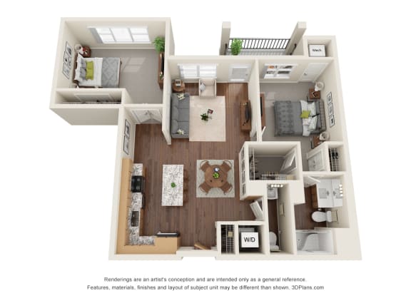 Floor Plan  Two Bedroom G - 60%
