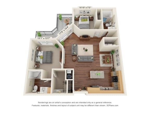 B2 Floor Plan B2 Floor Plan at Haven at Congaree Pointe 55+ Apartments, Columbia