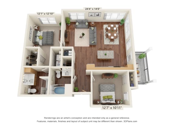 B5 Floor Plan B5 Floor Plan at Haven at Congaree Pointe 55+ Apartments, Columbia, SC 29209