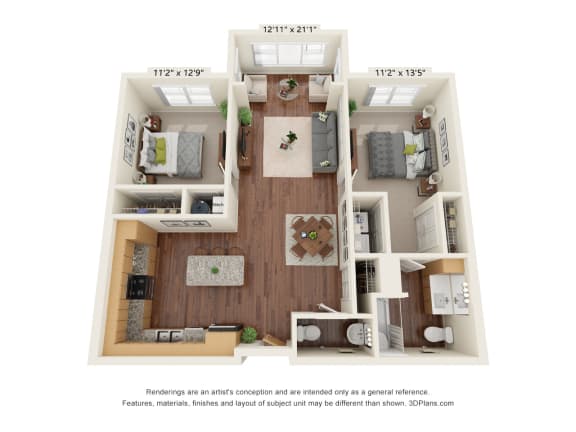 B6 Floor Plan B6 Floor Plan at Haven at Congaree Pointe 55+ Apartments, Columbia, SC