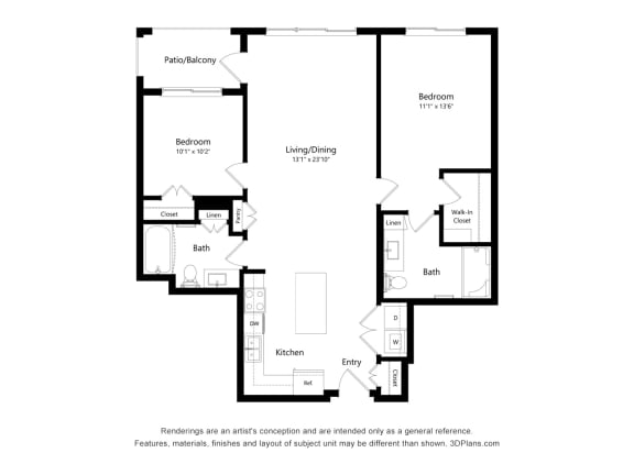 B2 Floor Plan Blueprint at Heron Ridge 62+ Apartments, Kissimmee, Florida