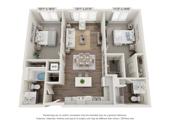 B3 Floor Plan at Heron Ridge 62+ Apartments, Florida, 34746