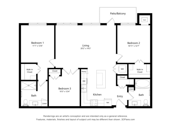 Hilltop at Signal Hills_2D_3 Bedroom A