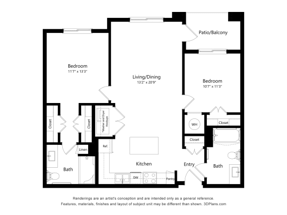 B1 Floor Plan at Juniper Square 55+ Apartments, Glendale Arizona