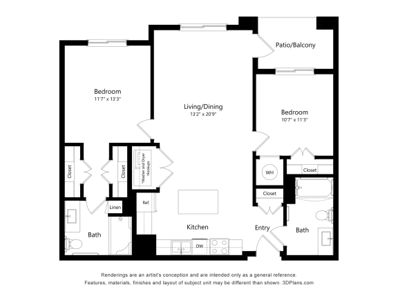 B1_Alt Floor Plan at Juniper Square 55+ Apartments, Arizona, 85301