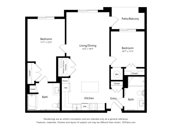 B1_Type A Floor Plan at Juniper Square 55+ Apartments, Arizona