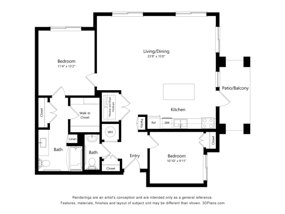 B3_Type A Floor Plan at Juniper Square 55+ Apartments, Glendale, AZ