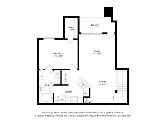 1 bed 1 bath A at Lakeside Pointe Apartments & Townhomes, Pearland, TX, 77584