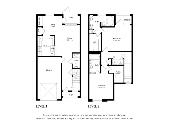 2 bed 2 bath E at Lakeside Pointe Apartments & Townhomes, Texas