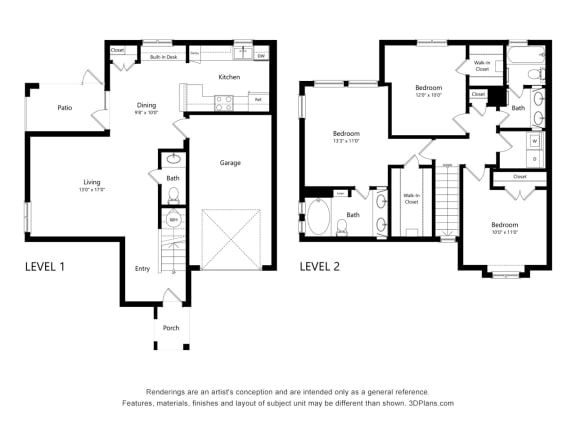 3 bed 2 bath E at Lakeside Pointe Apartments & Townhomes, Pearland