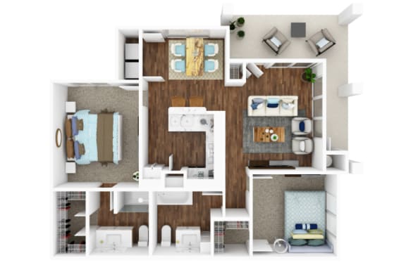 Bennett Cottage Floor Plan Bennett Cottage Floor Plan at Mariposa at Spring Hollow Saginaw 55+ Apartments, Saginaw