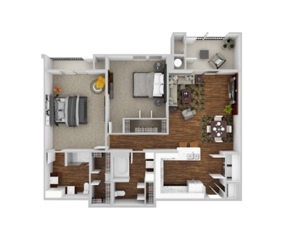 Coltrane Floor Plan at Mariposa at Spring Hollow Saginaw 55+ Apartments, Saginaw, TX 76131