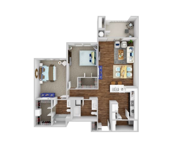 Dorsey Floor Plan at Mariposa at Spring Hollow Saginaw 55+ Apartments, Texas, 76131