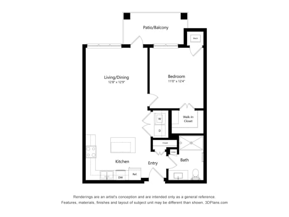 1 Bedroom - 1C (AV) at Oaks Landing 55+ Apartments, New Brighton, MN
