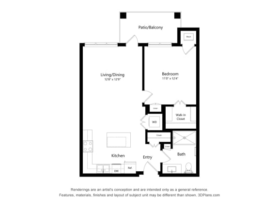 1D Floor Pan at Oaks Landing 55+ Apartments, New Brighton, MN