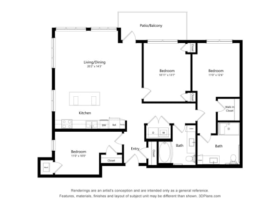 3A Floor Pan at Oaks Landing 55+ Apartments, New Brighton, MN