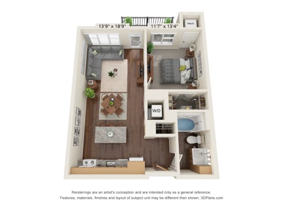 Floor Plan  1A Floor Plan at Orville Commons, Minnesota, 55129