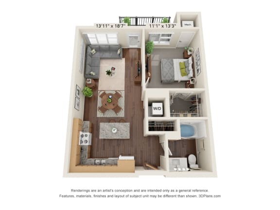 1B Floor Plan at Orville Commons, Woodbury, MN