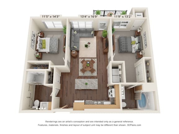 Floor Plan  2B_ADA Floor Plan at Orville Commons, Woodbury, 55129