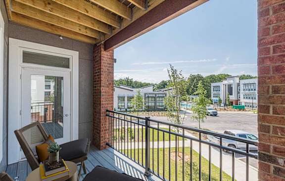 the preserve at ballantyne commons apartment balcony and seating area