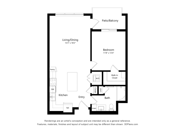 1 bed 1 bath at Suncrest Vista at Canyon Trails 55+ Apartments, Goodyear, Arizona