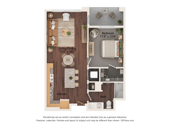 1 bed 1 bath D at Suncrest Vista at Canyon Trails 55+ Apartments, Arizona