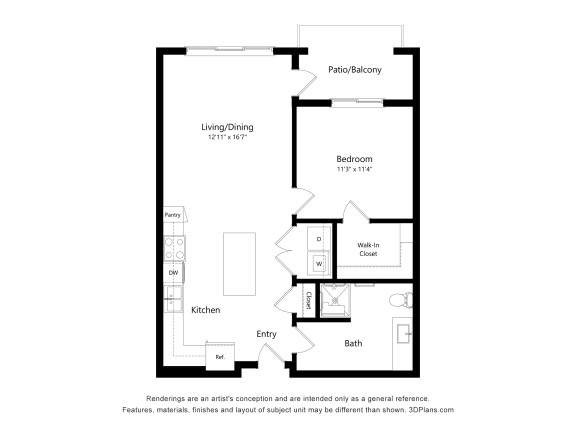1 bed 1 bath A at Suncrest Vista at Canyon Trails 55+ Apartments, Goodyear