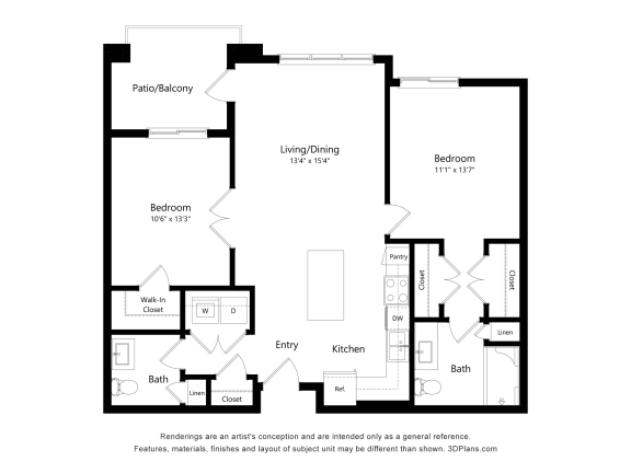1 bed 1 bath C at Suncrest Vista at Canyon Trails 55+ Apartments, Goodyear, AZ