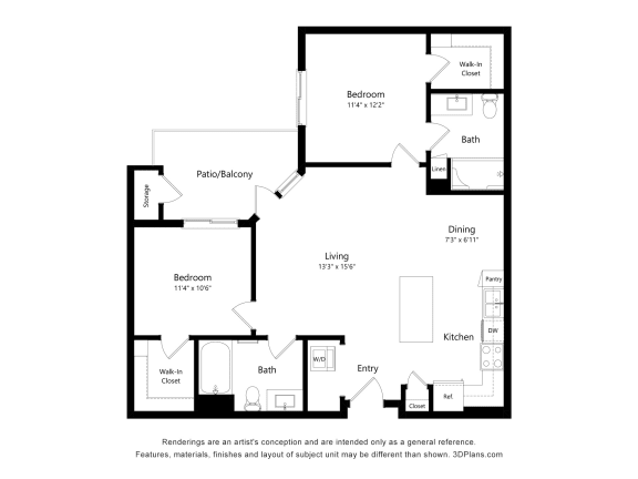 2 bed 2 bath at Suncrest Vista at Canyon Trails 55+ Apartments, Goodyear, Arizona
