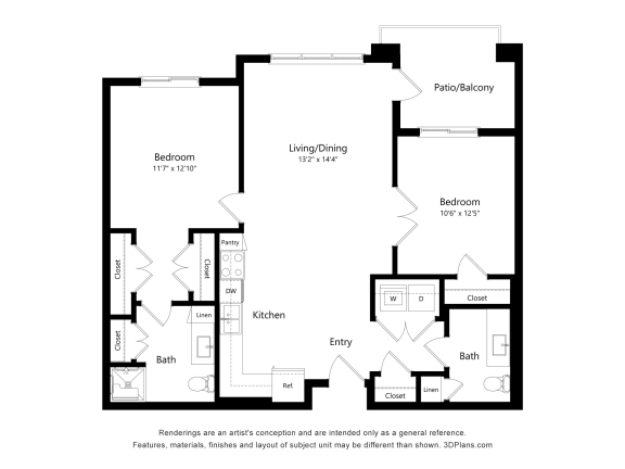 2 bed 2 bath A at Suncrest Vista at Canyon Trails 55+ Apartments, Goodyear