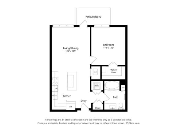 The Oasis at Twin Lakes_2D_1 Bedroom - A