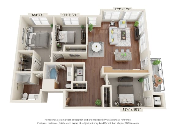 The Oasis at Twin Lakes_3D_3 Bedroom - C