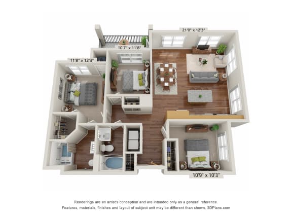 3 bed 2 bath F at The Meridian Apartments, Decatur 30032