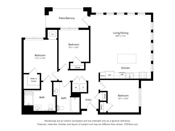 3A ADA Floor Plan Blueprint 3A ADA Floor Plan Blueprint at The Paramount, Georgia, 30331