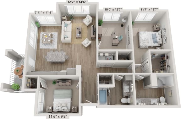 Floor Plan  Dominium_TheReefatRiviera_3D_3A
