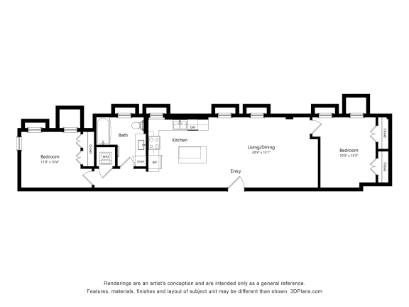Dominium_UpperPostFlats_UnitNumber6281-005_2BD_2D_FloorPlanType1K1at Upper Post Flats, Fort Snelling, MN 55111
