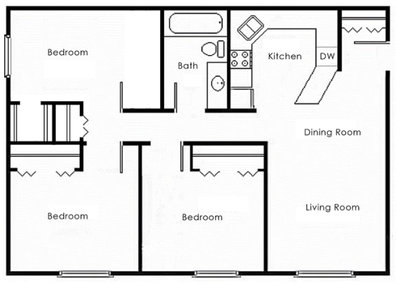 3 Bedroom Floor Plan at The Villages at Essex Park, Minnesota