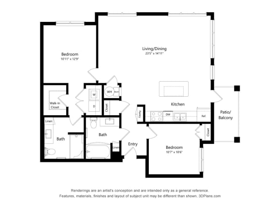 B5 Floor Plan Blueprint at Willow Place 55+ Apartments, McDonough