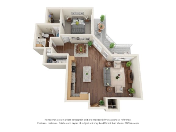 Floor Plan  A3 Floor Plan at Willow Place 55+ Apartments, McDonough, GA