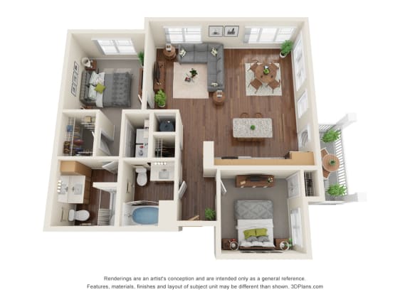 Floor Plan  B5 Floor Plan at Willow Place 55+ Apartments, McDonough, Georgia
