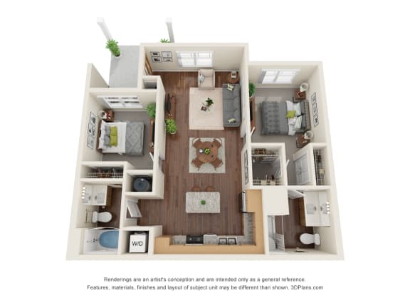 Floor Plan  B8 - Cottage Floor Plan at Willow Place 55+ Apartments, McDonough, 30253