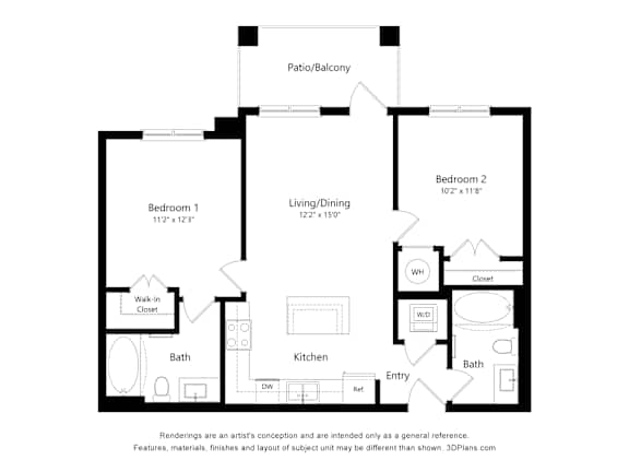 A black and white drawing of a house layout.