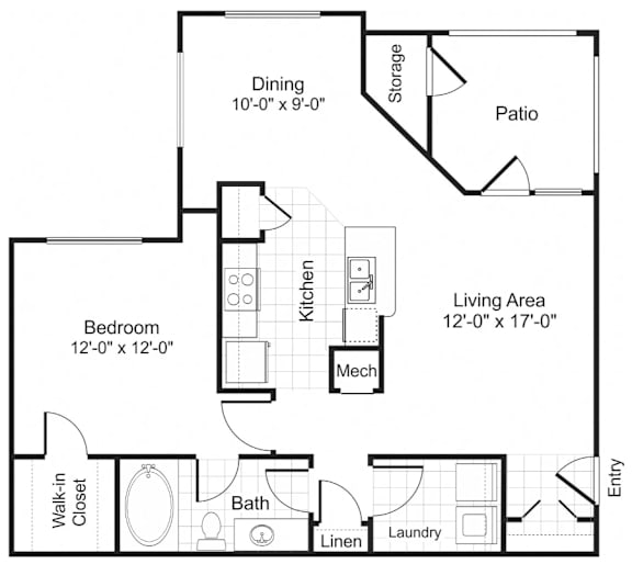 Floor Plan  A1 Floor Plan at Falls Pointe at the Park, Durham, NC
