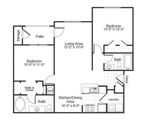Floor Plan  2A - 80%