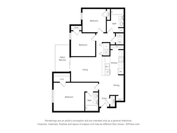 Floor Plan  A black and white floor plan of a house with labeled rooms.