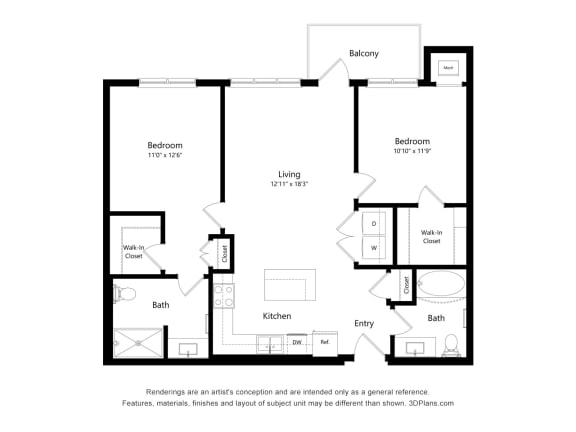2D Floor Plan at Legacy Commons at Signal Hills 55&#x2B; Apartments, West St. Paul, Minnesota