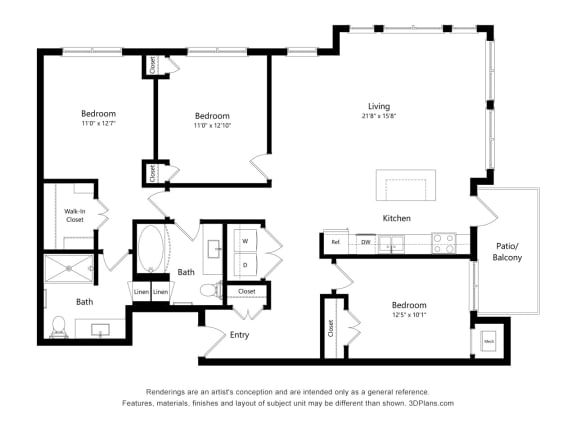3A Floor Plan at Legacy Commons at Signal Hills 55+ Apartments, Minnesota