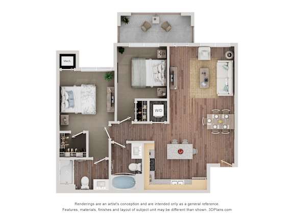 Floor Plan  2 bed 2 bath at Maison at Solivita Marketplace Apartment Homes, Kissimmee